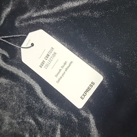 Body Contour Velvet Deep V-Neck Halter Bodysuit -L - Picture 2 of 4